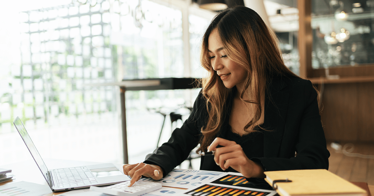 female lawyer working on billing increment charts