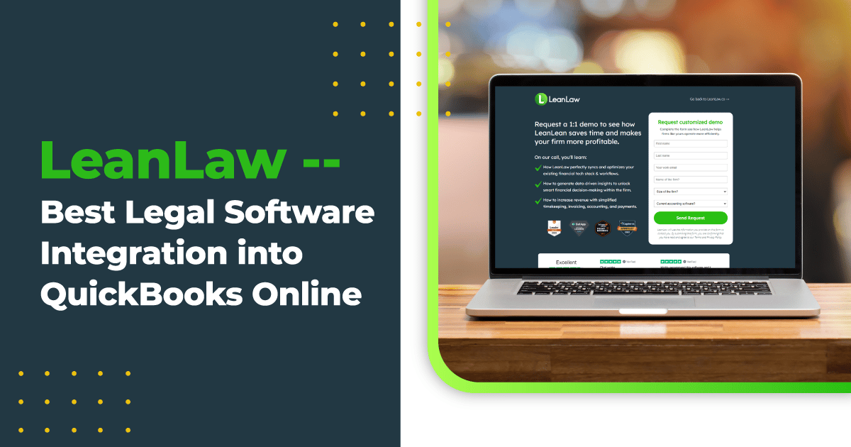 LeanLaw - Best Legal Software Integration into QuickBooks Online infographic - Lean Law