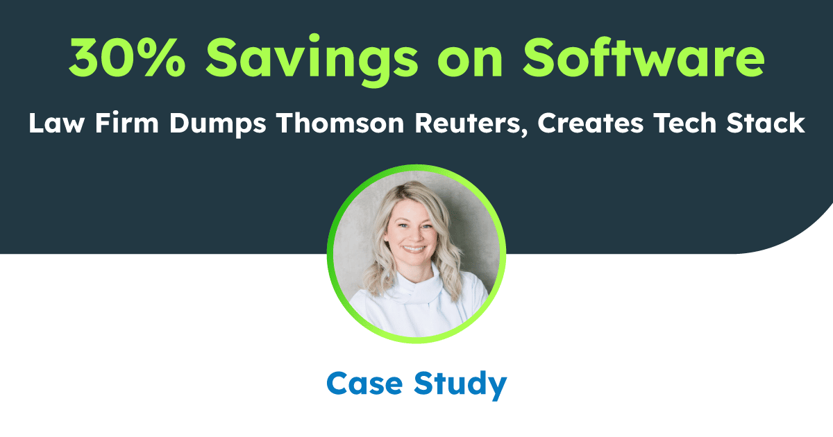 30% savings on software for law firm