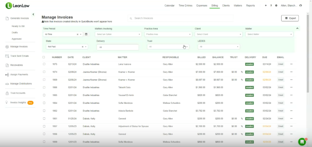 custom invoice management
