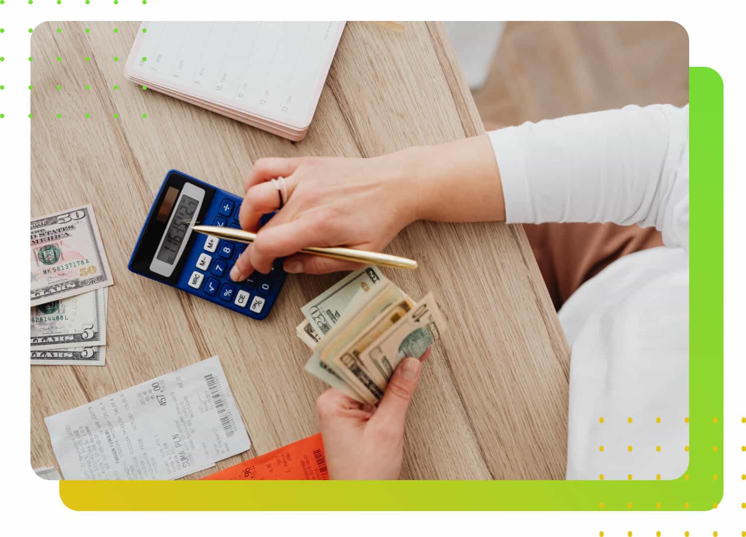 Image of a person calculating money