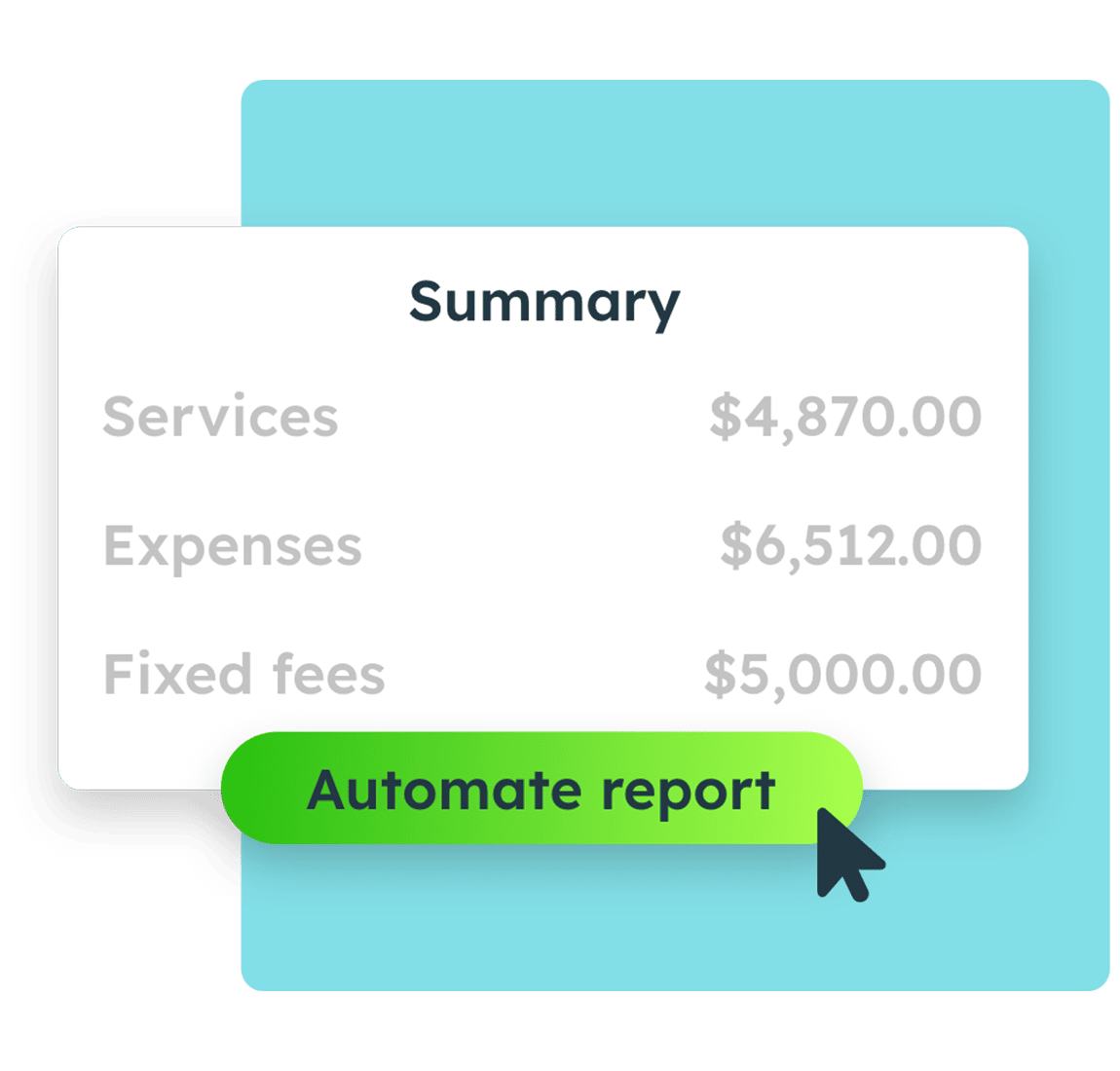 LeanLaw Report summary information insige white rectangle