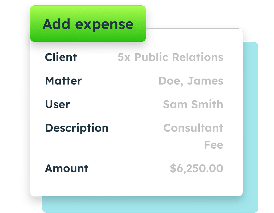 LeanLaw Expenses tracking information