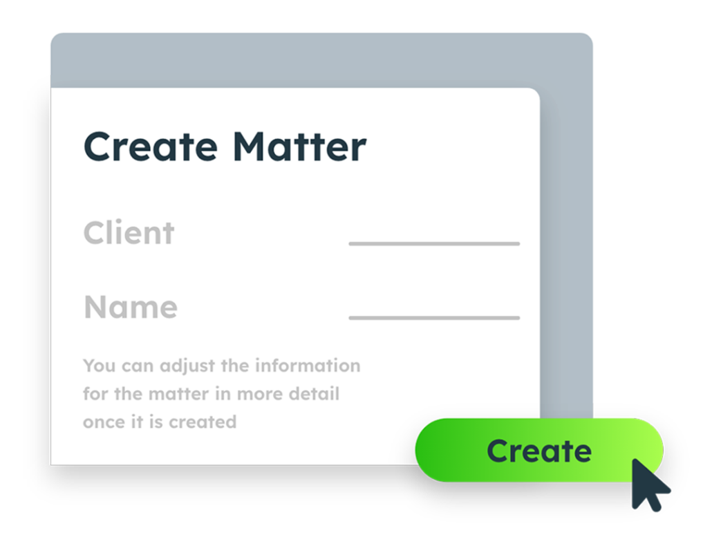 LeanLaw Create matter fields and button
