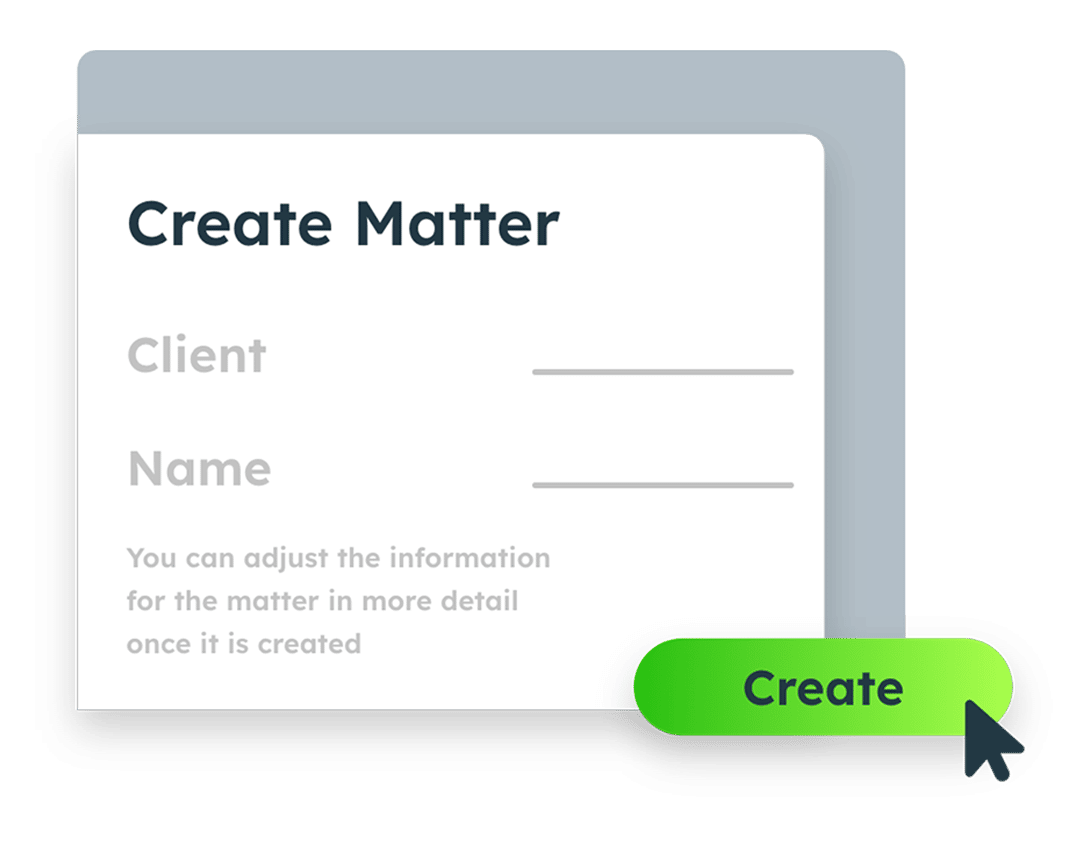LeanLaw Create matter fields and button