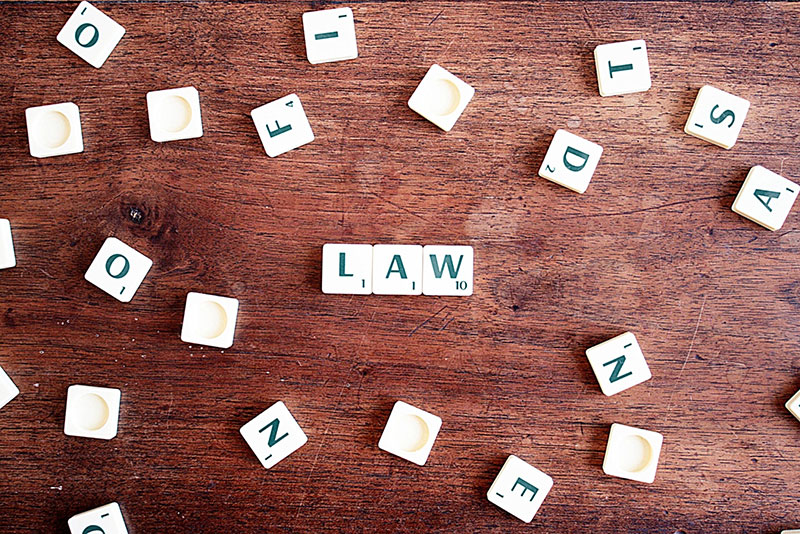 LeanLaw Spelling word game with letters spelling LAW