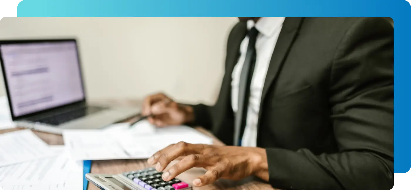 man working at desk 