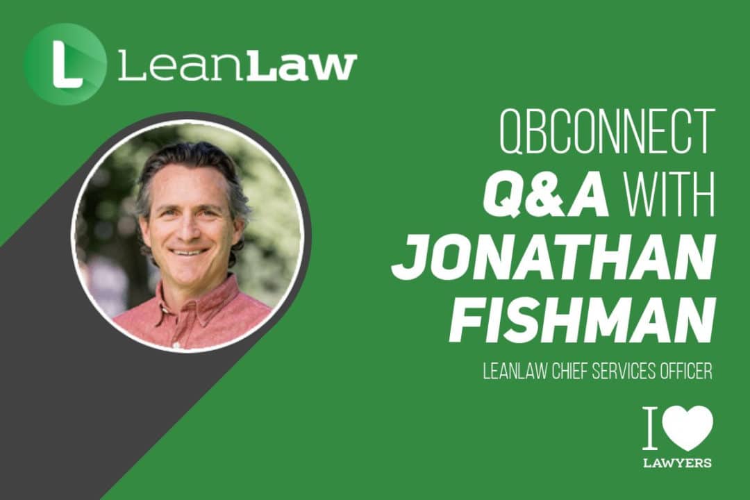 LeanLaw Jonathan Fishman headshot next to white text