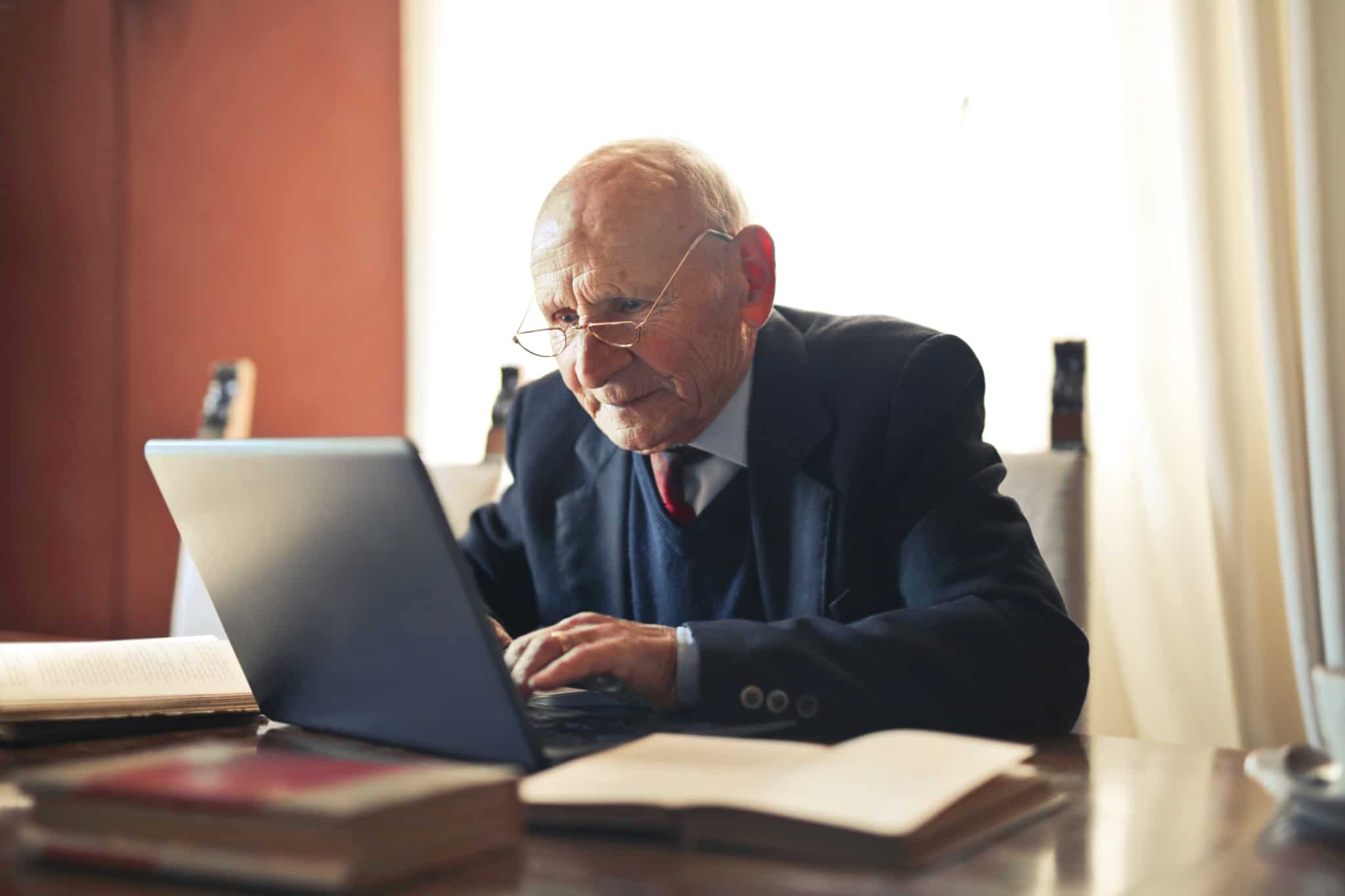 A lawyer working on his laptop